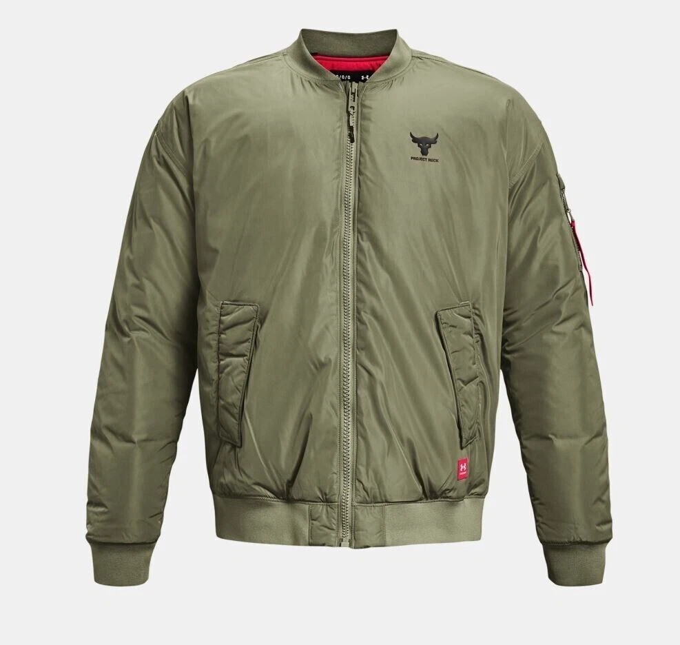Under Armour Project Rock Storm Insulated Bomber Jacket Mens Size XL 1374425 346