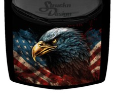 Dark Bald Eagle American Flag Truck Hood Wrap Vinyl Car Graphic Decal