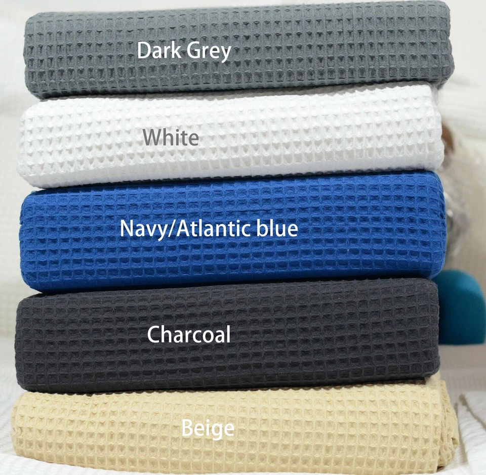 New 100% Soft Cotton Chunky Large Waffle Blanket Bedspread Throw Rug S D Q K SK - image 3 of 4