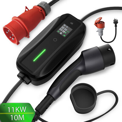 dé Mobile Wallbox 11kW |3-phasig|10m|6-16A |Einstellbare Ladeleistung| Ladekabel