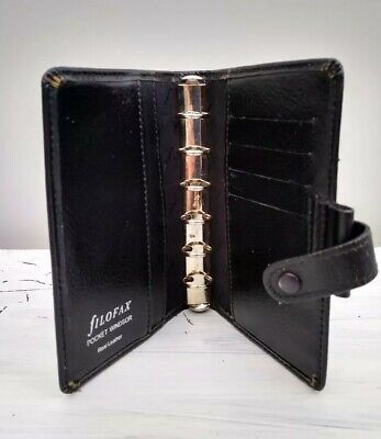 Vintage Pocket Windsor Leather Filofax Small Black Case Organiser Wallet  Rare | eBay