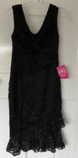 SISTAGLAM AT NEXT RIANNA SLEEVELESS BLACK LACE MIDI PARTY DRESS - SIZE 10 - NEW