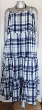 NWT WOMAN LEE PLAID TIERED BOHEMIAN MAXI DRESS Size 1X ADJUSTABLE STRAPS POCKETS