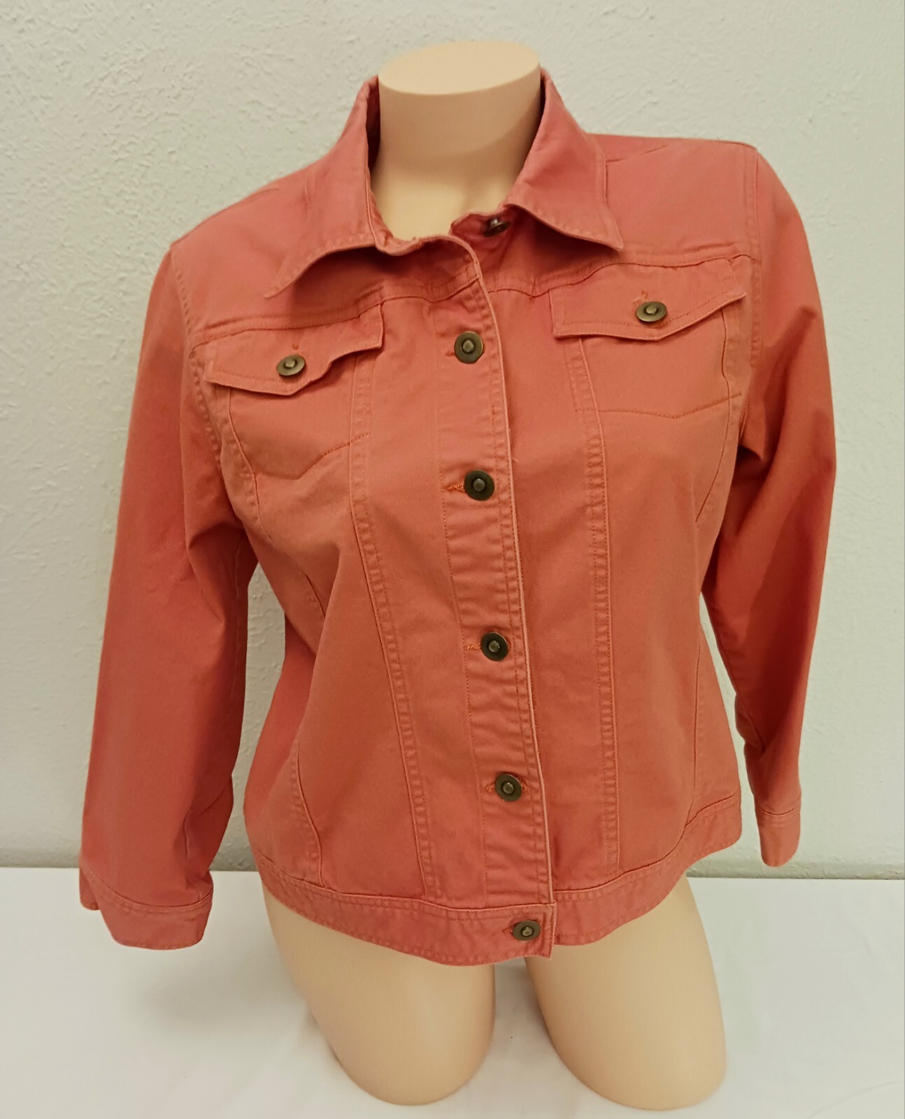 Ruby Rd. Soft Denim Button Orange Light Weight Co… - image 2