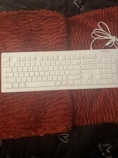 Macally Full Size USB Wired Keyboard MKEYE for Mac and PC White 