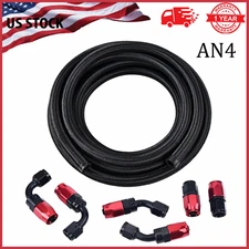 AN4 -4AN AN-4 Fitting Steel Nylon Braided Oil Fuel Line Swivel Hose End Adapter