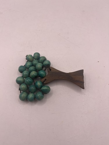 TREE OF LIFE WOODEN Green Beaded Brooch Pin Trees - Picture 5 of 7