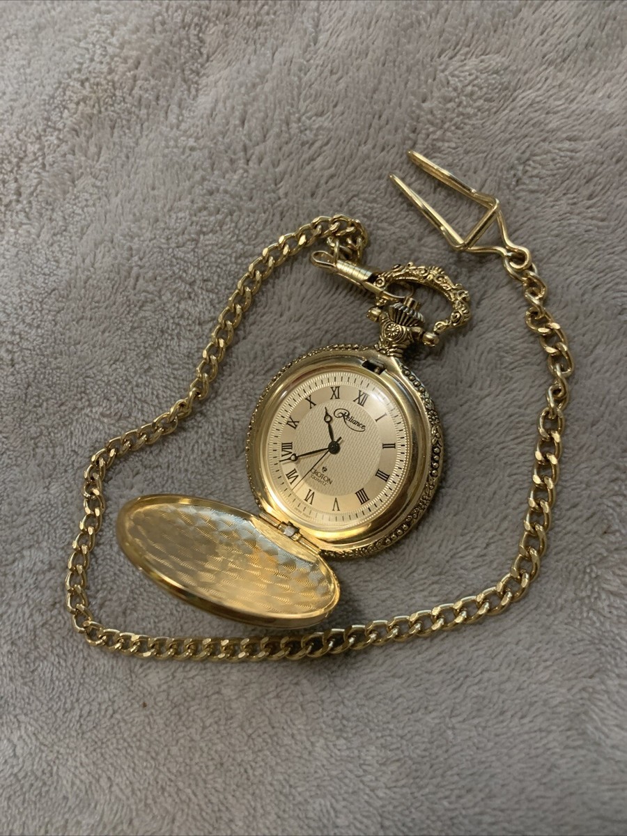 Reliance Quartz Pocket Watch by Croton with Chain Thomas Reliance Quartz Pocket Watch by Croton with Chain Thomas