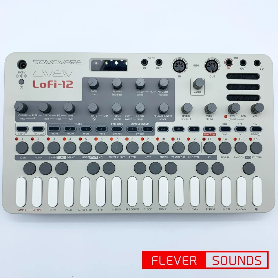 SONICWARE LIVEN Lofi-12 Sampler and Groove Box 4-Track Sequencer Lo-fi Sound - Image 2 of 4