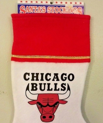 New Vintage 1997 Chicago Bulls Christmas Stocking Team Logo NBA Champions Rare - Picture 2 of 4