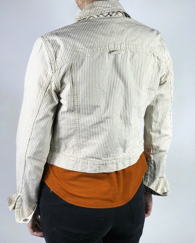 BURBERRY LONDON Mujer Rayas Nova Check Algodón Chaqueta | Talla USA 8 / UK 10 Foto 3 de 4