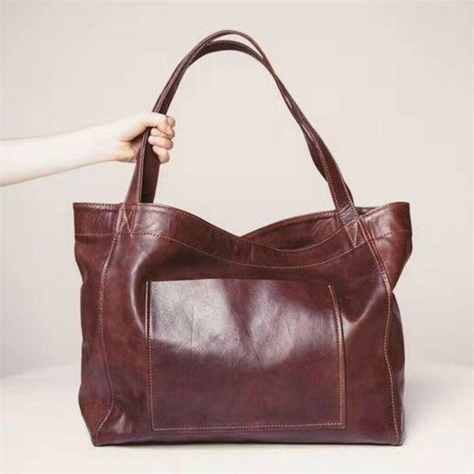 Women Extra Large Casual Soft Leather Handbag Shoulder Shopper Bag Tote