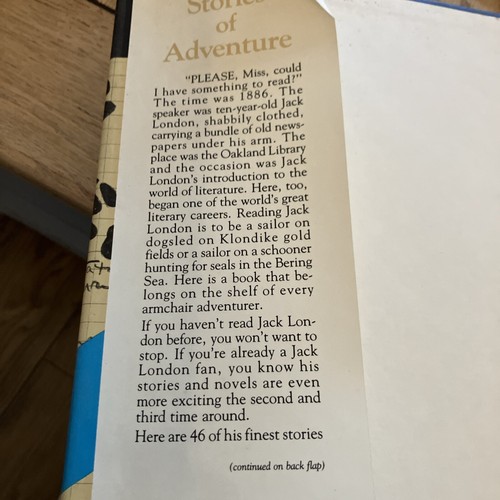 Stories of Adventure by Jack London Library HCDJ 1980 VG - Picture 2 of 7