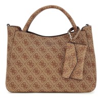 Guess Brenton Girlfriend Satchel Handtasche UmhäNgetasche Latte Logo Hellbraun