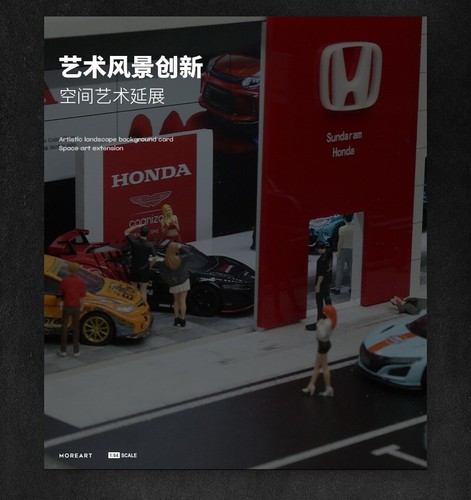 Diorama 1:64 Car Garage Model LED City Car Showroom Scene Display Building Model - Picture 97 of 102