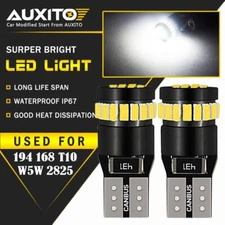 2x White Eyelid 24SMD Error Free Led 194 T10 168 2825 Parking Lamps Light Canbus