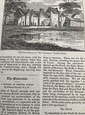 Antique Print 1835 - The PEST HOUSE or ?FIVE CHIMNEYS? Tothill Fields London