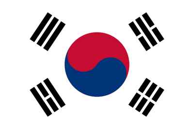 2x Auto Aufkleber Flagge Südkorea ''South Korea'' 8 cm Fahne Vinyl Sticker Flag