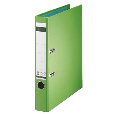 Leitz 10080050 Quality Folder Paper A4 with Slits Narrow Bright Green slim Green