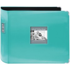 Pioneer 3-Ring Sewn Leatherette Album 12"X12" Bright Blue