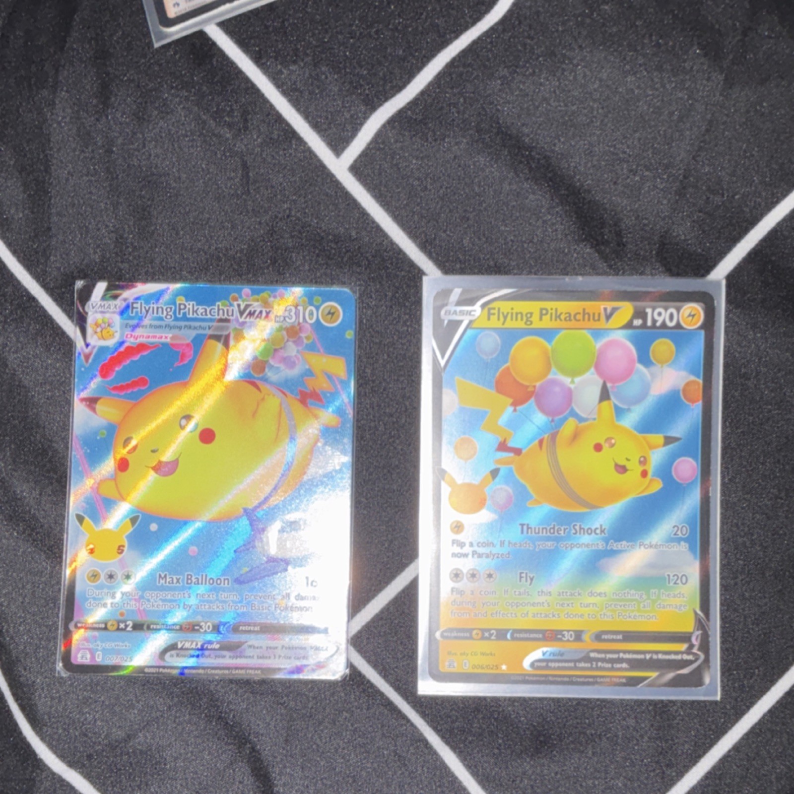 Pokémon Flying Pikachu VMAX & V Celebrations Holo Foil Full Art Cards