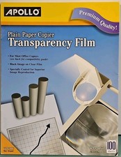 Apollo Plain Paper Copier Transparency Film - 8 1/2" x 11" - Black, White - 1