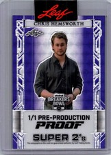 Chris Hemsworth Leaf Pop Century 1/1 Pre Production Proof