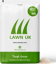 Tough Green Grass Seed by Lawn UK - 1KG - Superior Tough - Extra Durable & Easy 20.95 per kilo