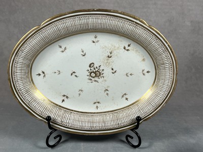 C1795 Chamberlains Worcester (?) Royal Strumpfband Muster Oval Teekanne Ständer