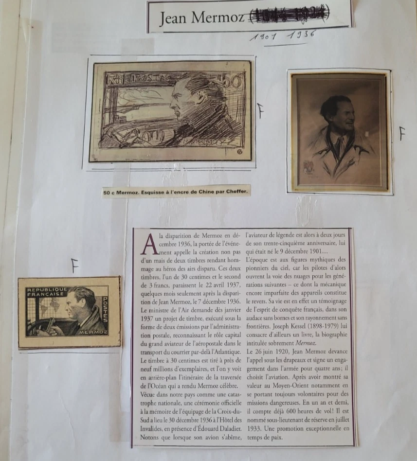 France 1937 - étude Jean Mermoz avec coins datés - Yvert n°337/340 - Photo 2/4