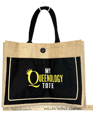 My Queenology Pressed Burlap Large Tote