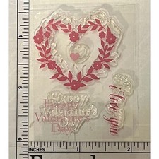 Recollections Valentine Floral Acrylic Stamp Set Day Heart Craft