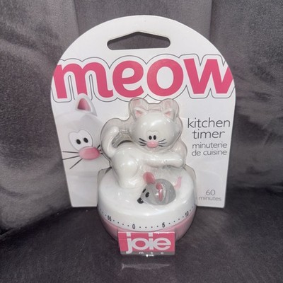 Joie Meow mechanischer Küchentimer, 60min, Katze und Maus, weiß