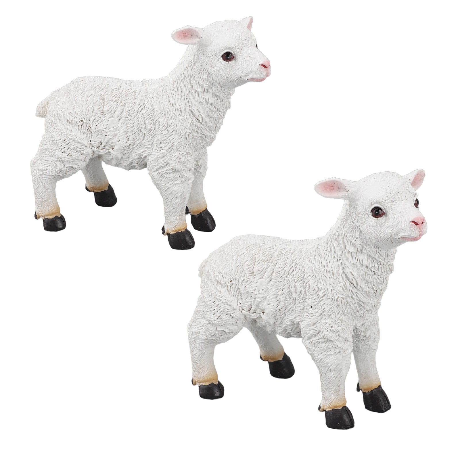 Sheep Statue Hand Made Lifelike Lamb Shape Figurine Resin Garden Sculpture For