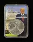 2021 $1 American Silver Eagle T-1 Trump Label NGC MS70 *Milk Spots* Item #555