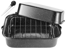 JY COOKMENT JY-68 Roasting Pan 21" Rectangular 25lb Turkey Roaster with Lid