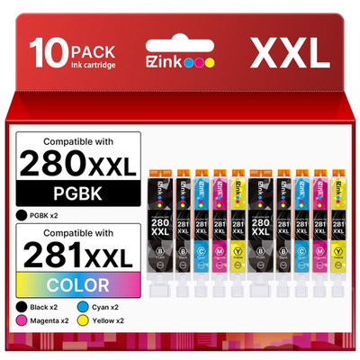 E-Z Ink 10 Pack 280 281 Xxl Ink Cartridges Replacement For Canon 280 281 Ink