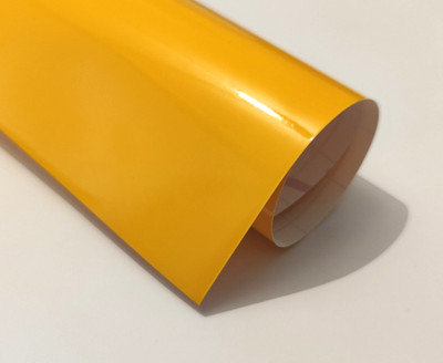 Gelb selbstklebende Rückseite Kunststoff MATT oder GLANZ Vinylfolie gelb mittel