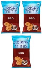 Quaker Chrupiące Minis BBQ Flavor Brązowe chipsy ryżowe, 100g (3-pak)