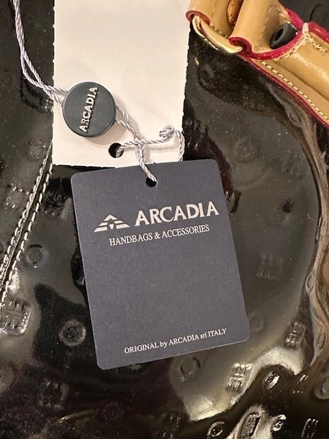 Bolso de Lona Arcadia Grande de Cuero Negro Nuevo con Etiquetas Foto 3 de 4