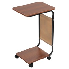 Beistelltisch Sofatisch Kaffeetisch Betttisch Laptoptisch Stahl Holz mit Rollen;