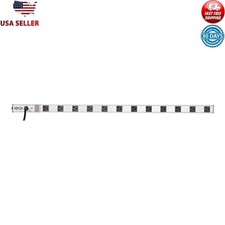 12 Outlet Power Strip 15ft Cord 36in Mountable Heavy Duty Circuit Breaker New