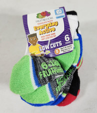 Fruit Of The Loom Toddler Low Cuts Boys Socks 6-Pack Size Small 1.5-4 NEW
