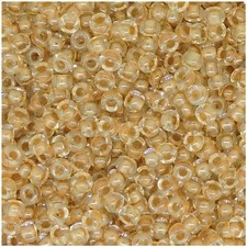 Miyuki Round Seed Beads Size 11/0 Sparkling Metallic Gold Lined Crystal 24GM