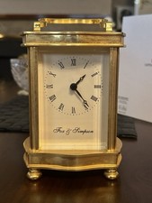 Fox & Simpson Brass Carriage Style Mantel Clock Quartz Heavy Decorative
