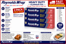 2 Pack Reynolds Wrap Heavy Duty Aluminum Foil, 18 x 33.33 yd, 4-count