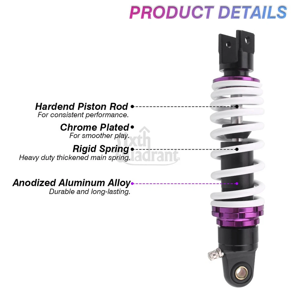 Par Amortiguador de suspensión amortiguador de aire trasero universal 265 mm para Honda Yamaha Foto 4 de 4