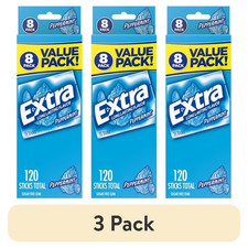 3 pack Extra Peppermint Sugar Free Chewing Gum - 8 Count Bulk pack