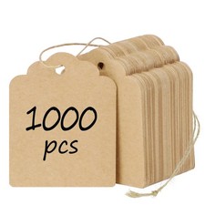 Uniclife 1000 Pcs Price Tags with String Attached Writable 1 3/4" x 1 3/8"