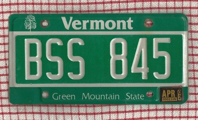VERMONT AMERIKANISCHES NUMMERNSCHILD #VT